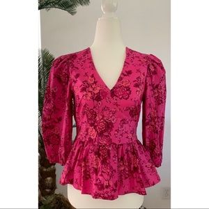 INC International Concepts Floral Peplum Blouse
